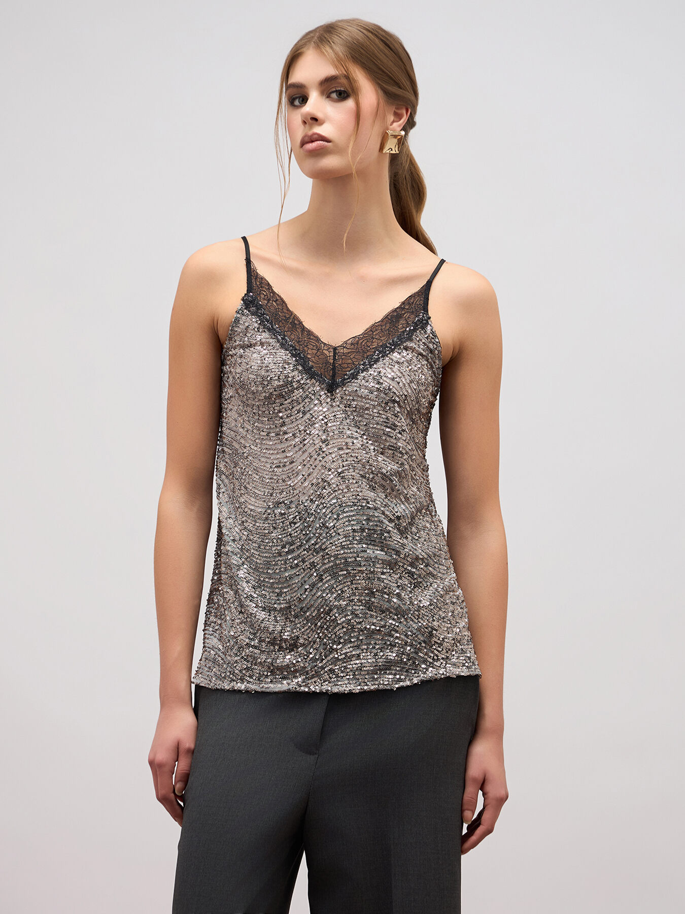 Sequined lingerie top image number 0