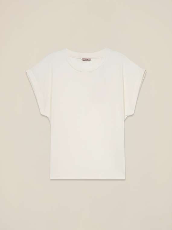 T-shirt en jersey modal m&eacute;lang&eacute;