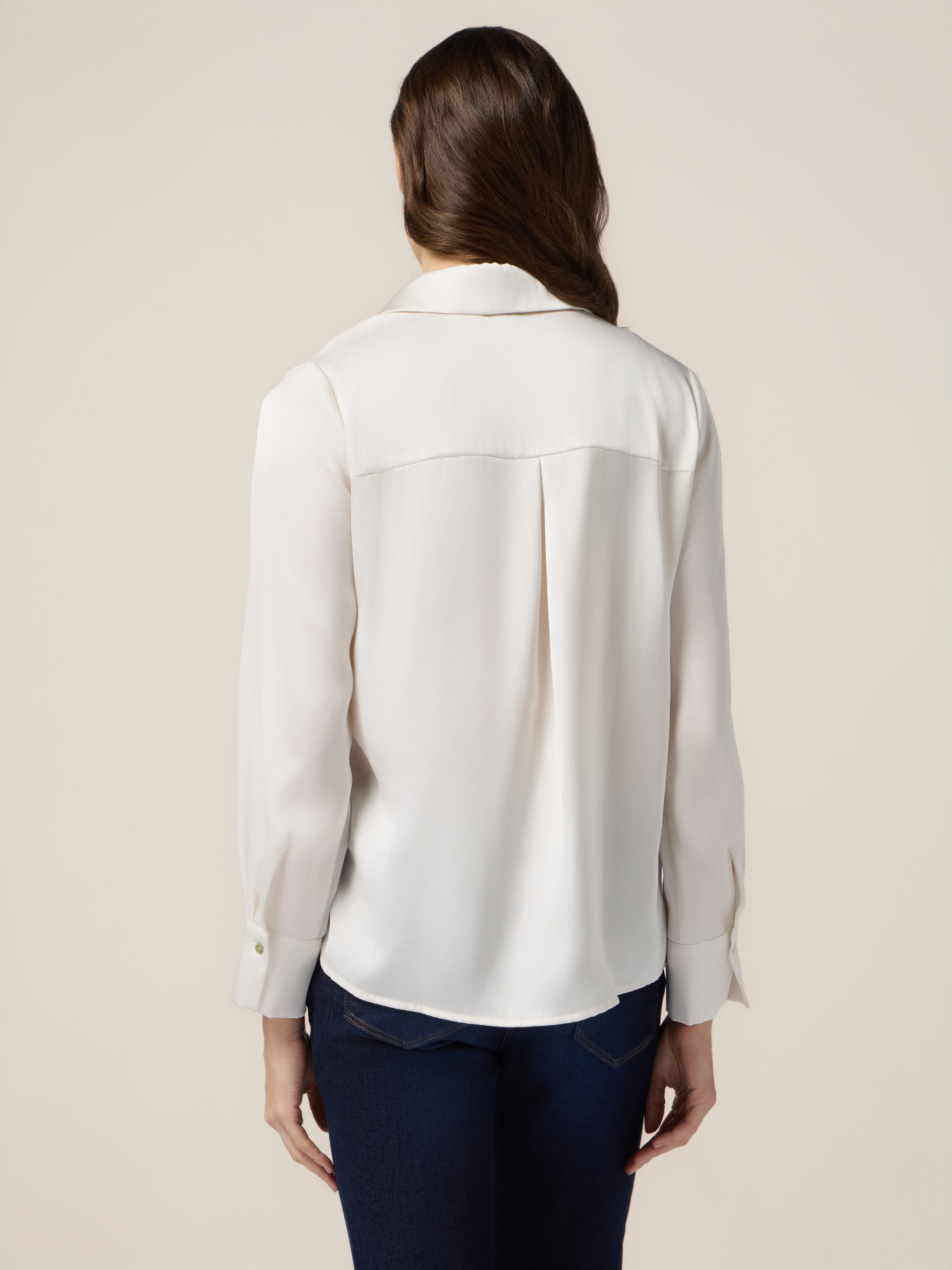 Camicia in raso tinta unita image number 1