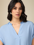 Short-sleeved viscose blouse image number 2
