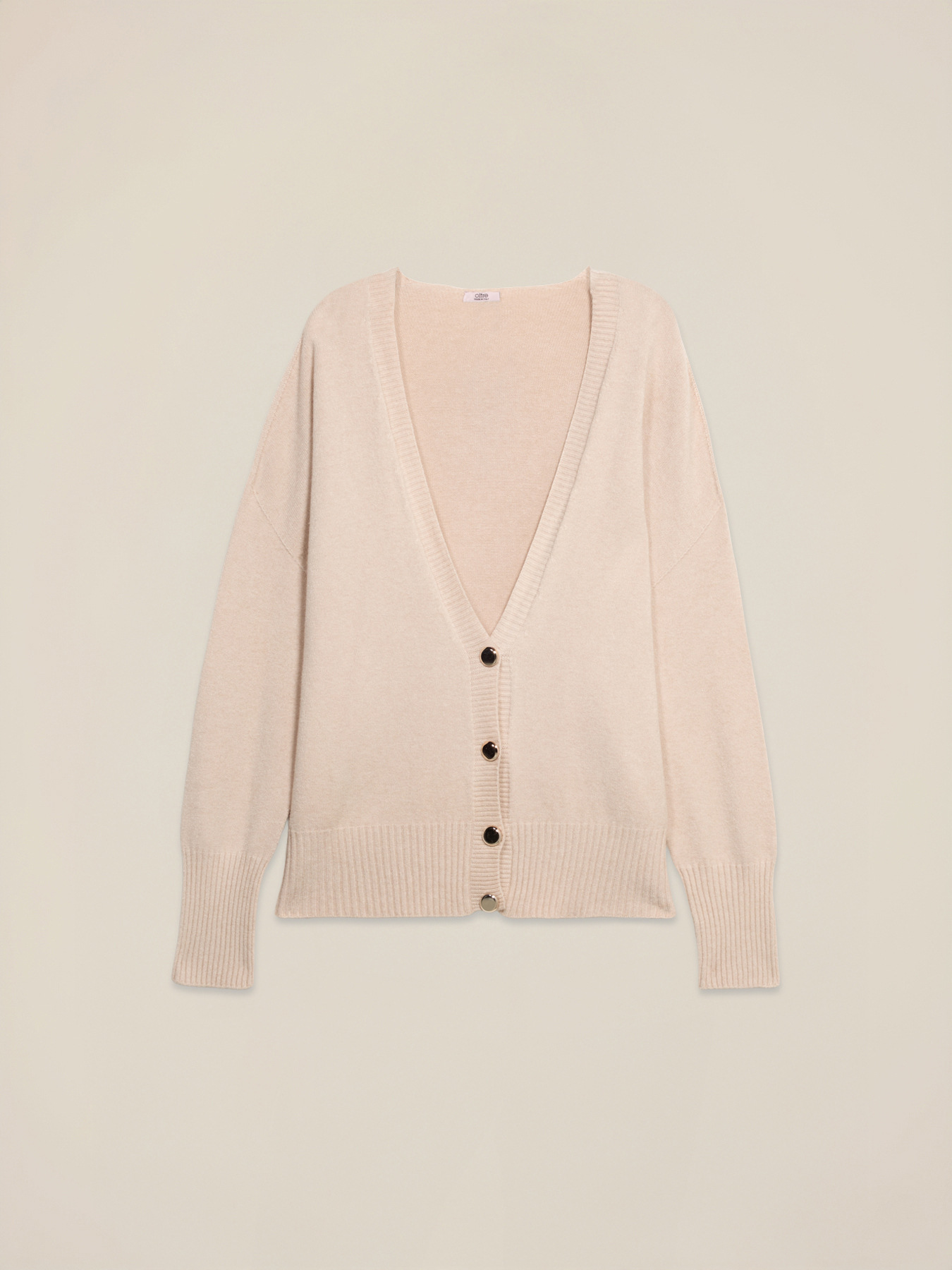 Cardigan scollo a V con bottoni dorati image number 3