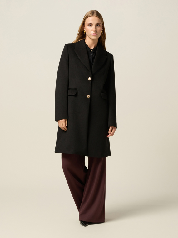 Cappotto midi con bottoni dorati