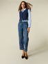 Cropped-Jeans mit Kristallbesatz image number 0