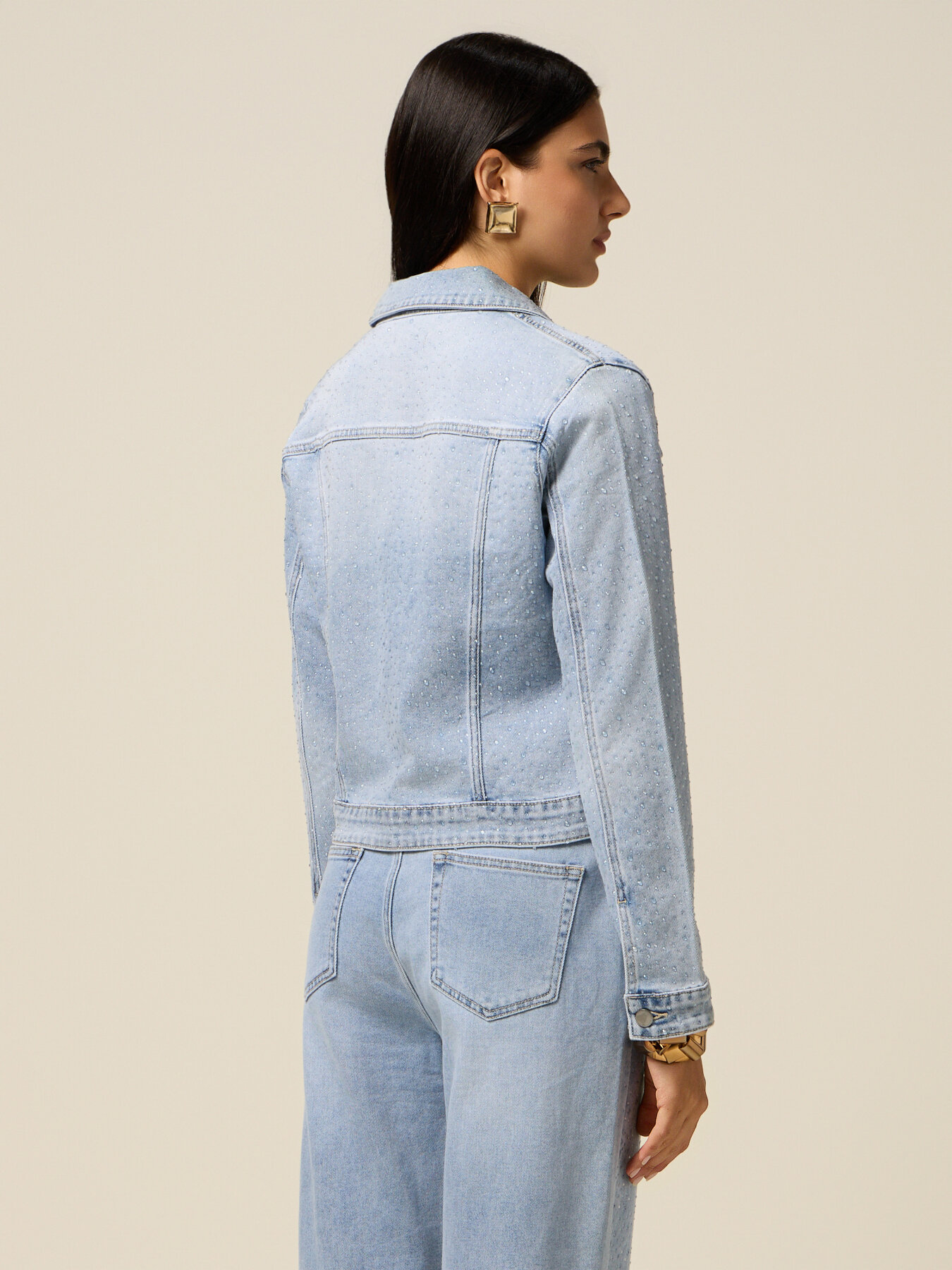 Veste en jean avec micro-cristaux image number 1