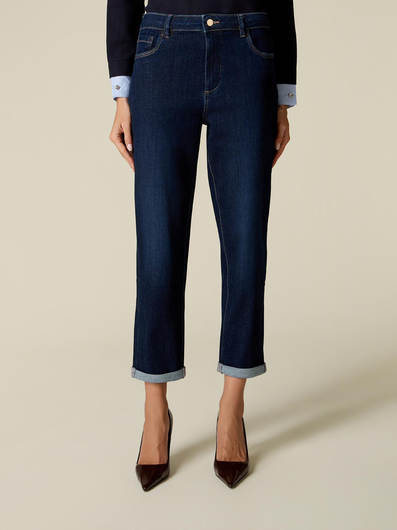 Dark blue boyslim jeans image number 3