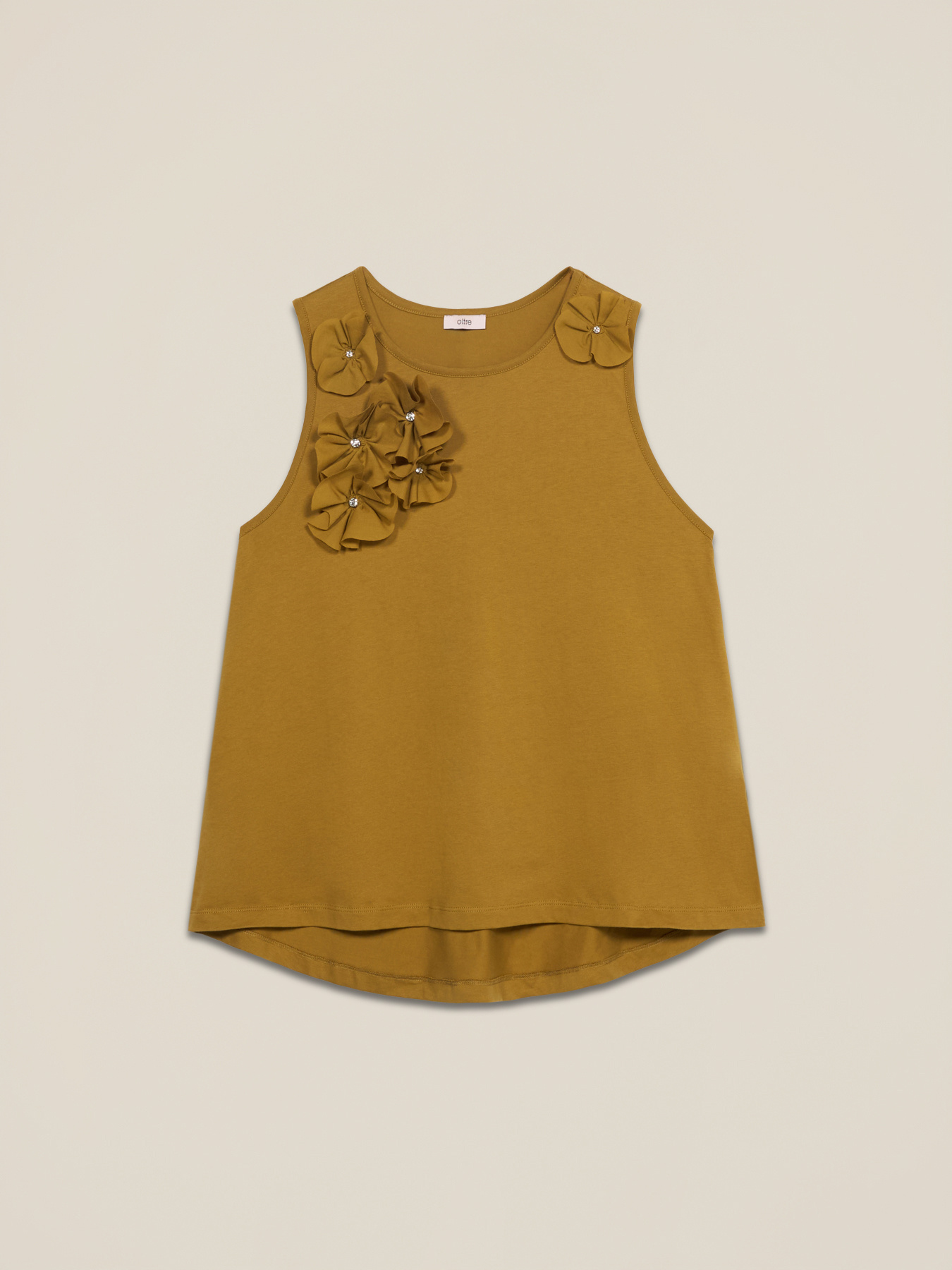 Top de jersey con aplicaciones florales image number 3