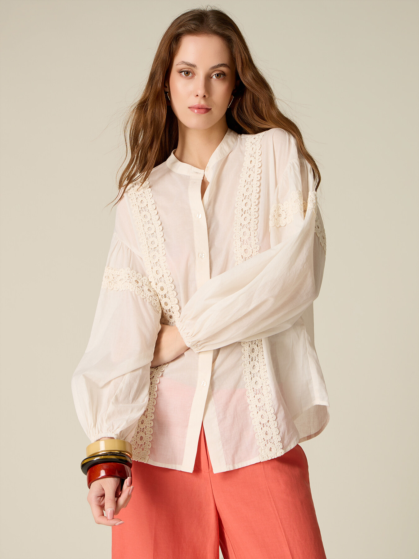 Chemise en mousseline de coton avec crochet image number 0
