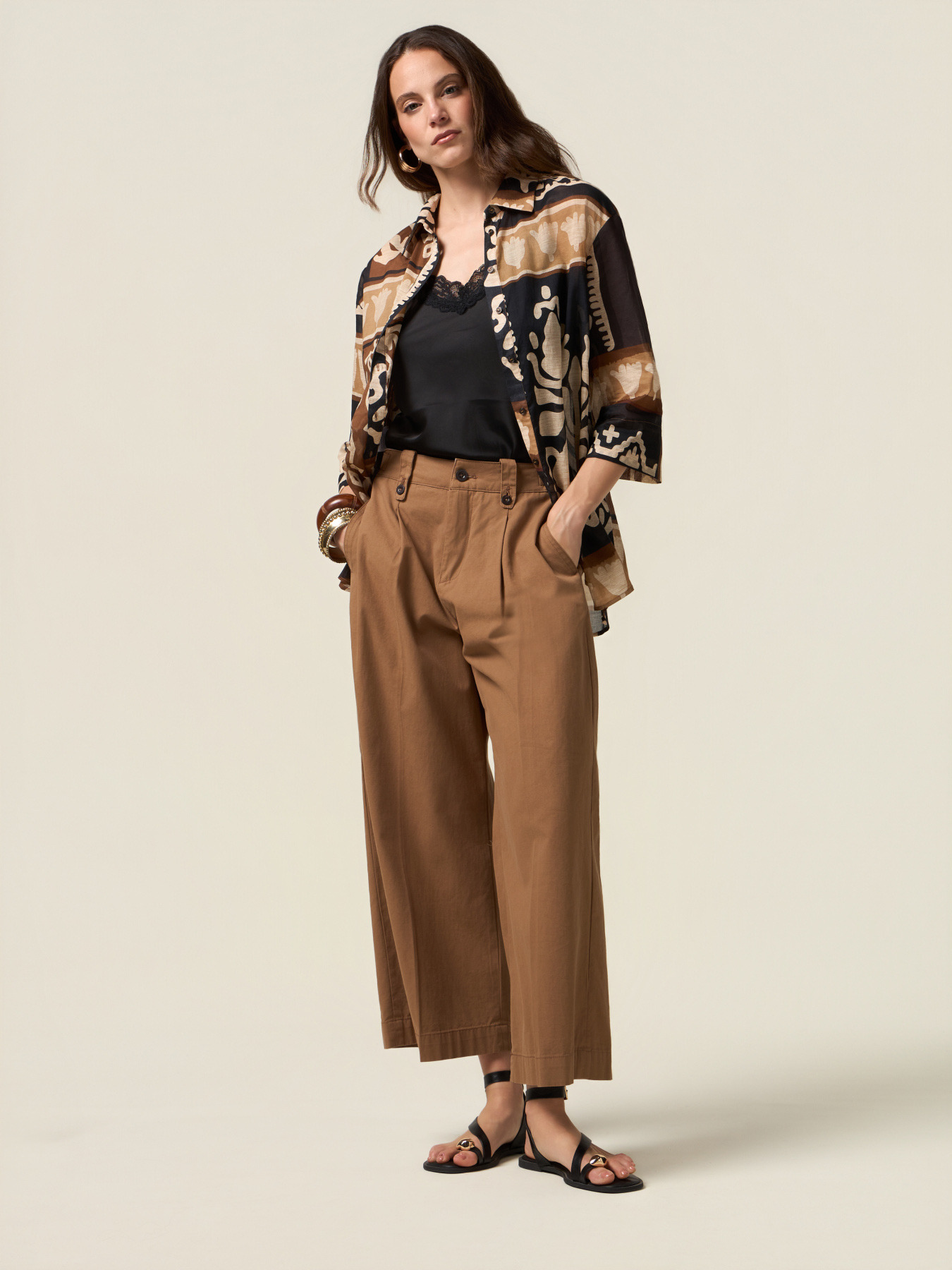 Patterned cotton shirt image number 3