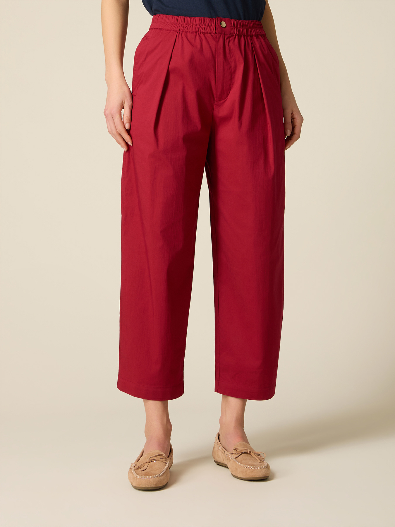 Cropped poplin pants image number 3