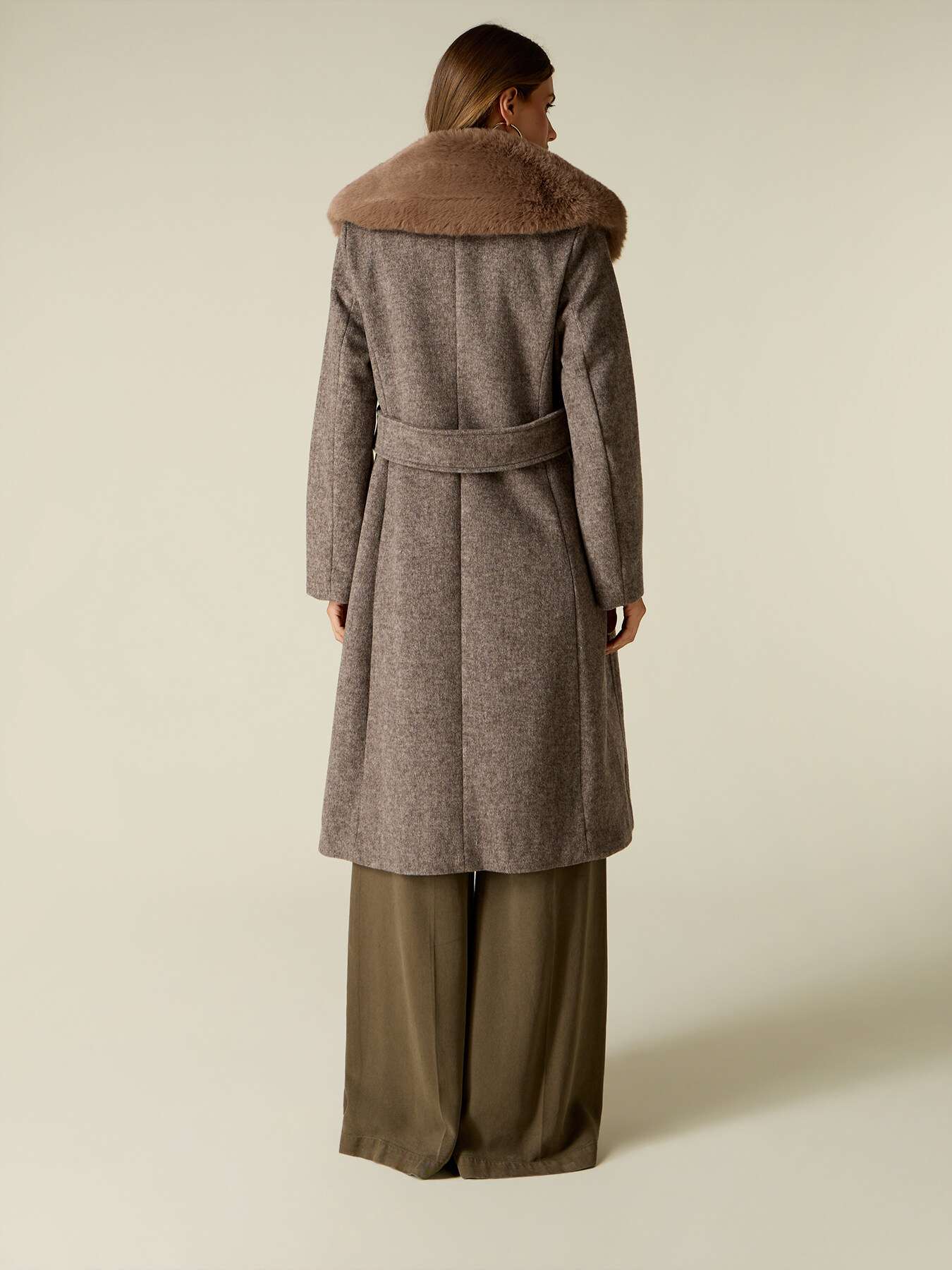 M&eacute;lange double-breasted wool-blend coat image number 2