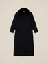 Long mixed wool coat with furry collar image number 3