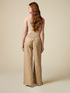 Pantalon jambe large en tissu froiss&eacute; image number 1