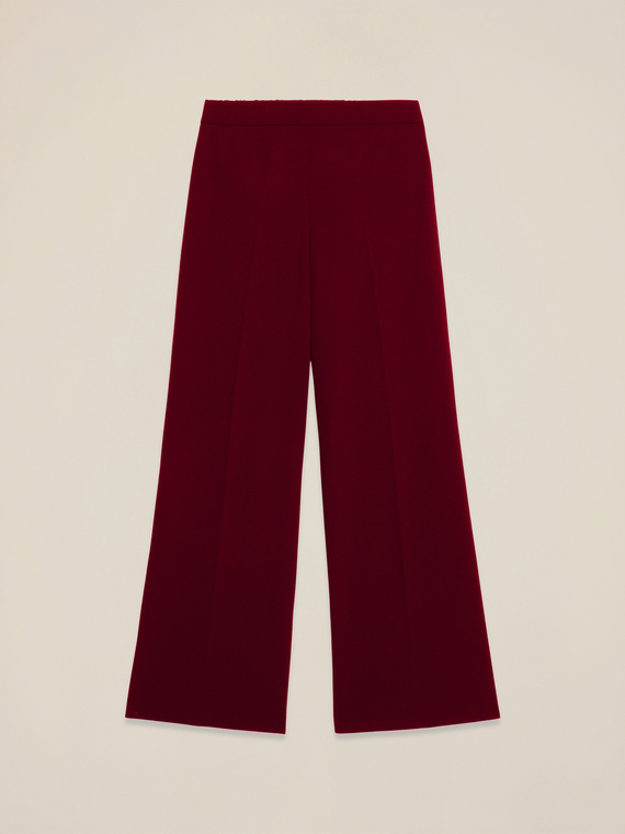 Wide-leg palazzo pants in crepe fabric