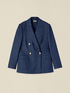 Blazer cu două r&acirc;nduri de nasturi cu efect denim image number 3