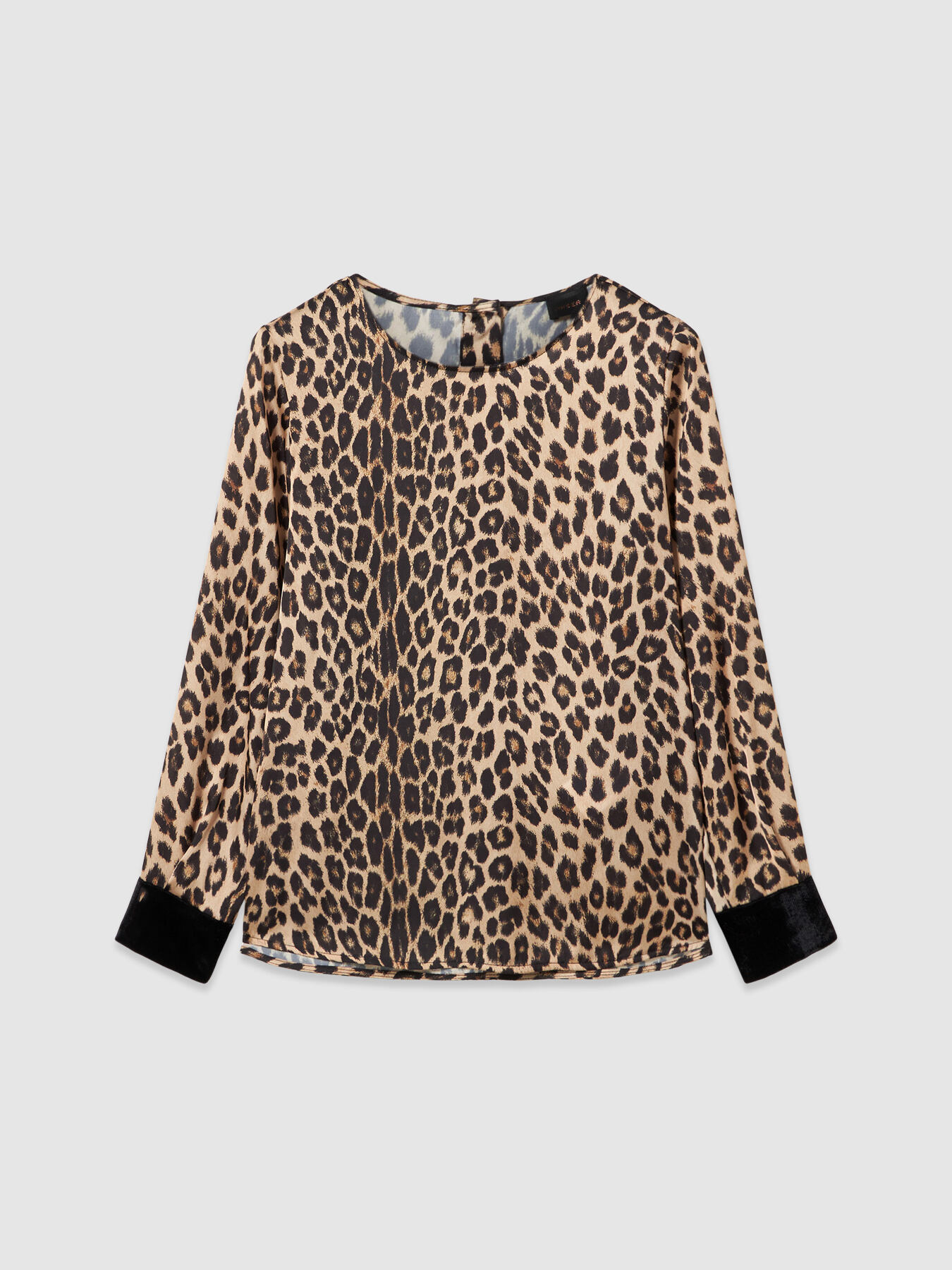 Bluse mit Animal-Print und Chenille-B&uuml;ndchen image number 4