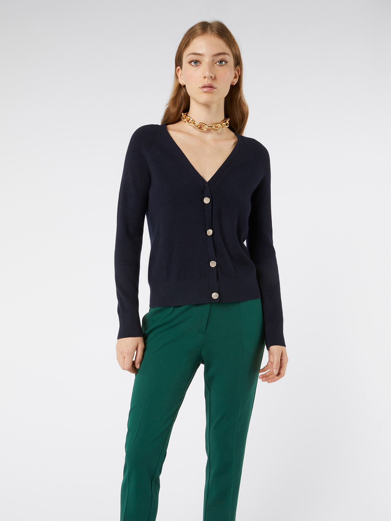 Cardigan con bottoni metallici image number 0