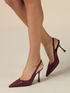 Real leather slingback kitten heels image number 4