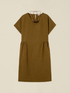 Flare linen blend dress with necklace image number 3
