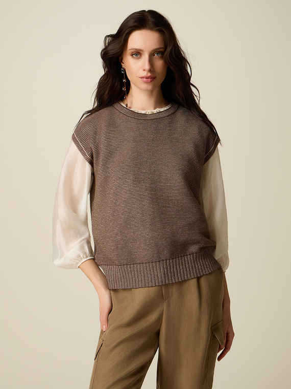 Gilet en tricot lurex