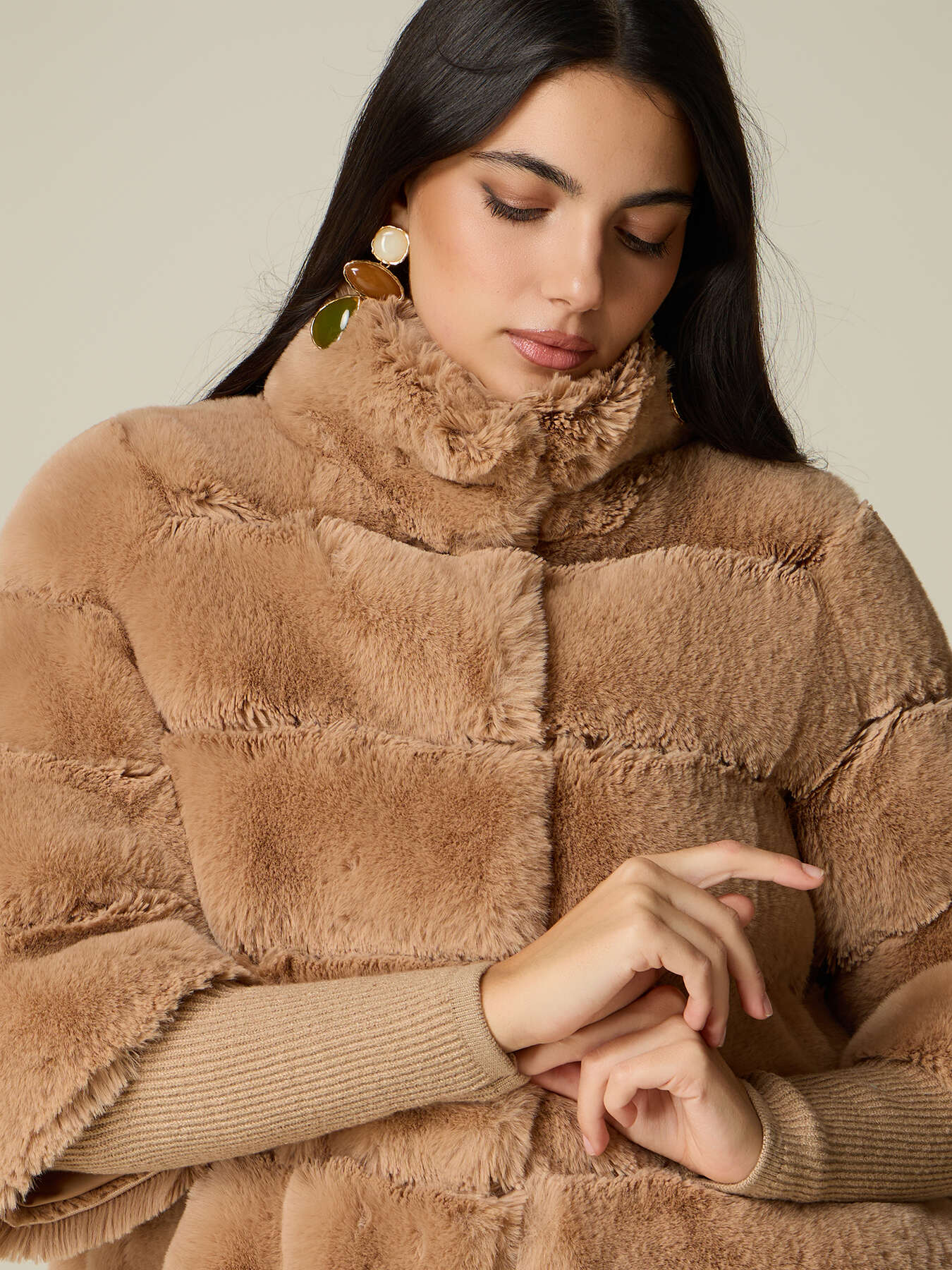 Short plush-effect jacket image number 2