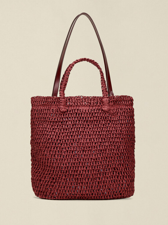 Woven raffia shopper