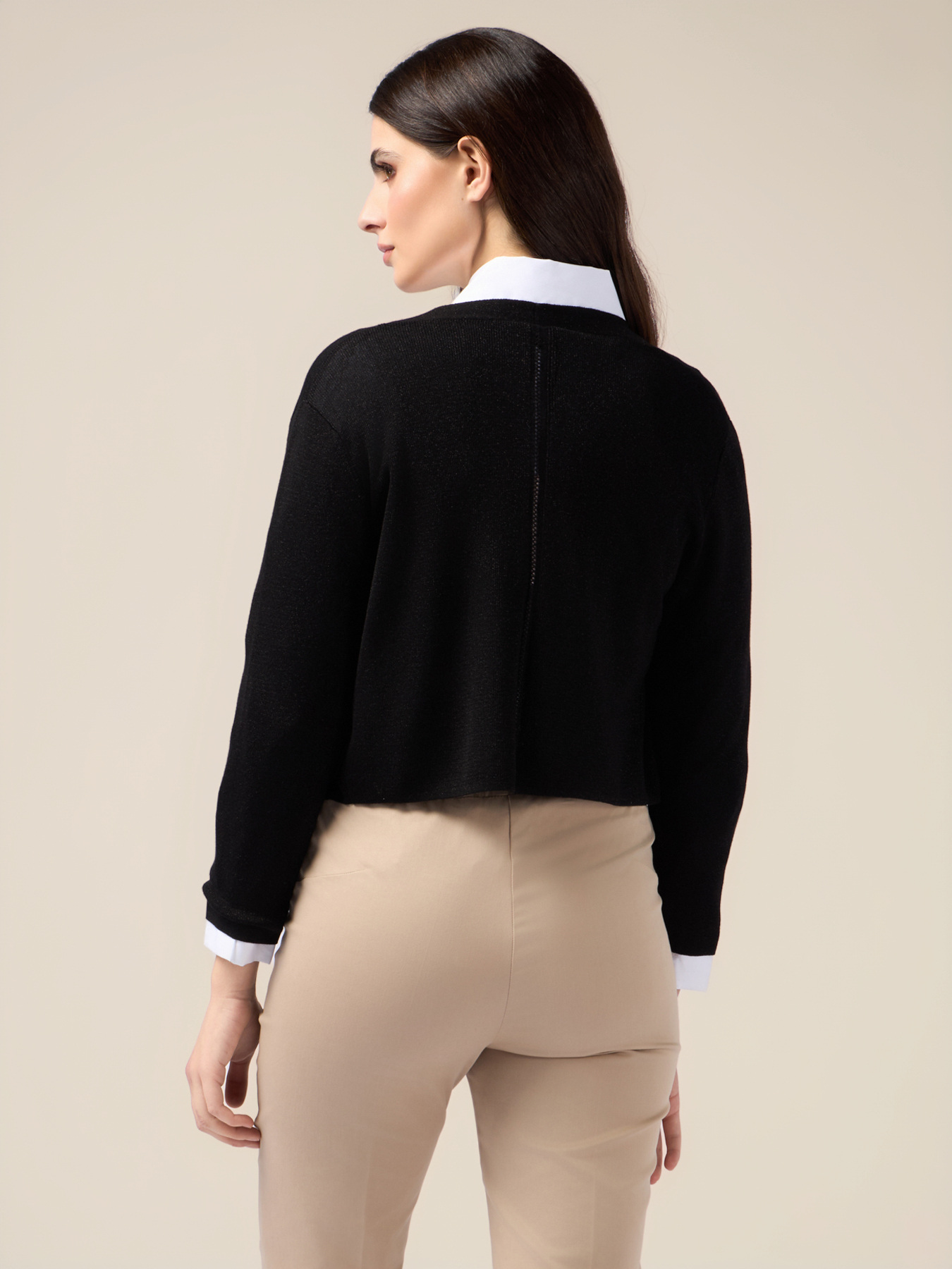Cardigan scurt din lurex image number 1
