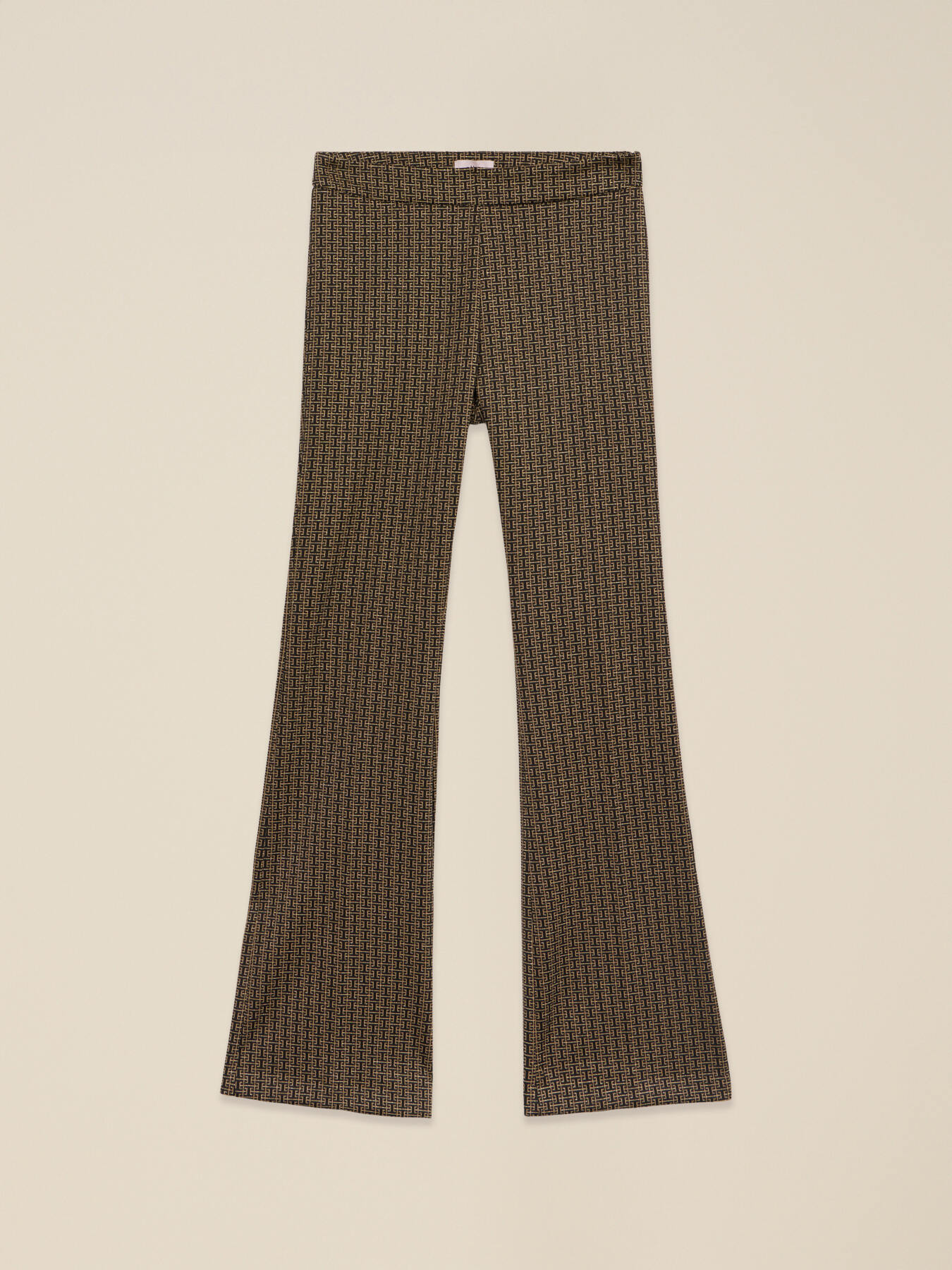 Pantaloni flare din tricot milano cu imprimeu image number 4