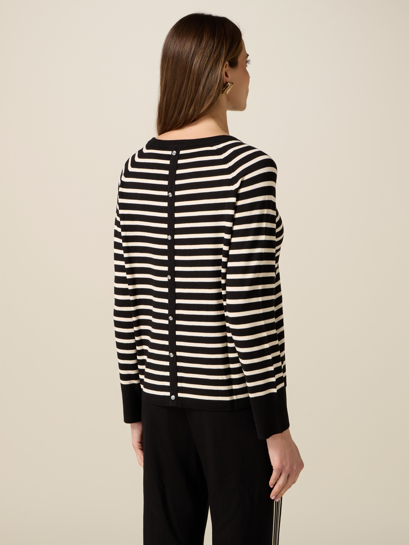 Striped sweater with buttons on the back image number 1