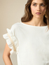 T-shirt con rouche in popeline image number 2