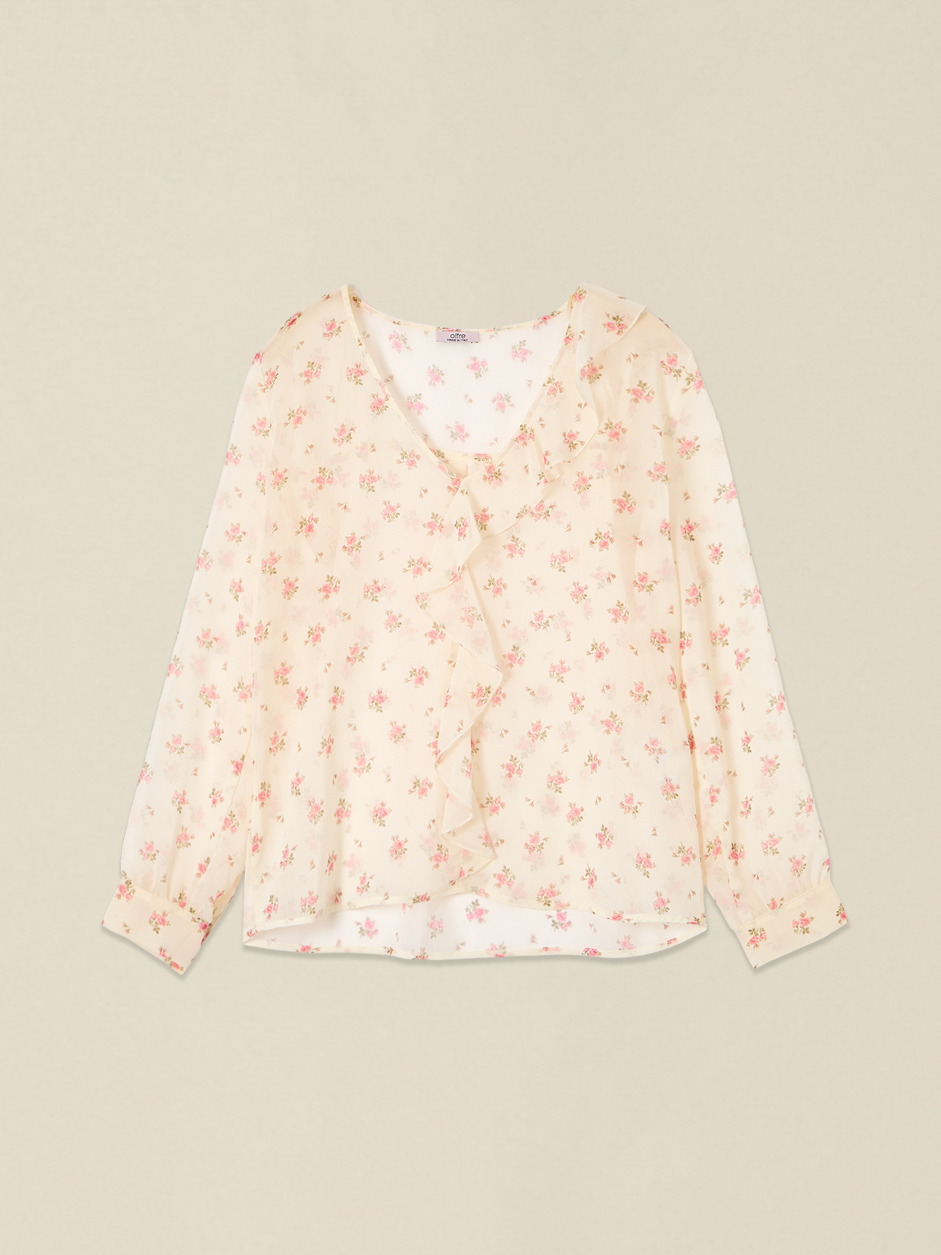 Bluse mit Fantasiemuster und Volants image number 3