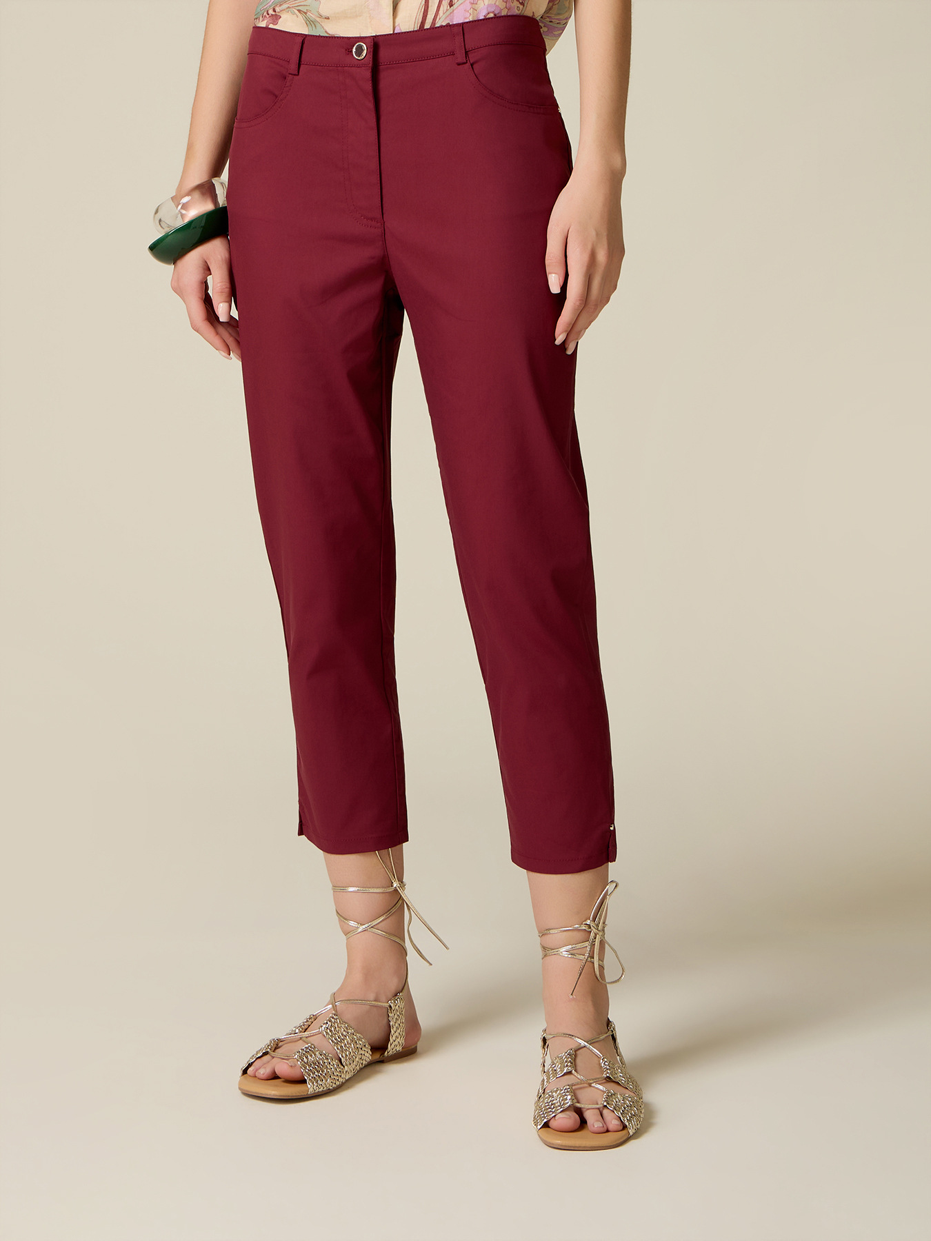 Cotton blend capri pants image number 3