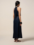 Rochie lungă din satin cu floare image number 1