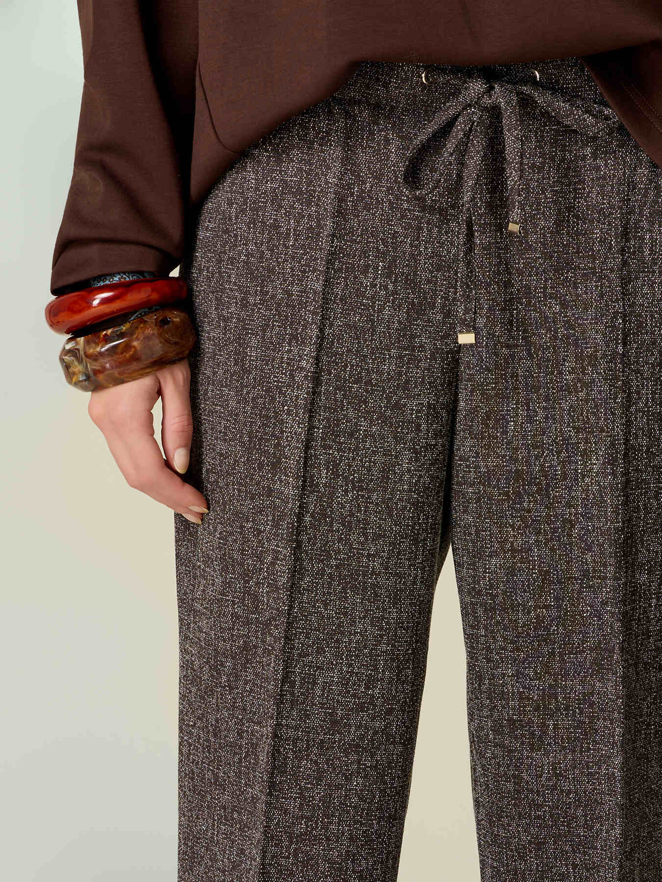 Mixed viscose fabric joggers image number 2