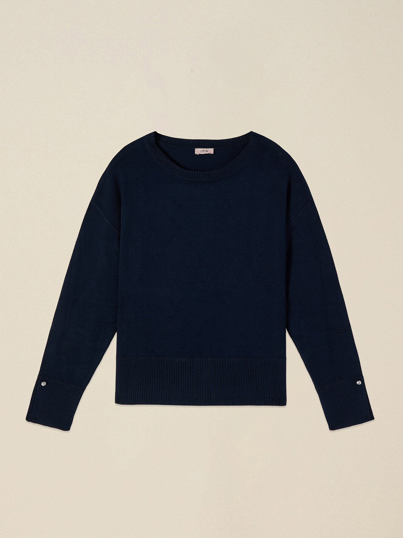 Viscose blend sweater with jewel buttons image number 3