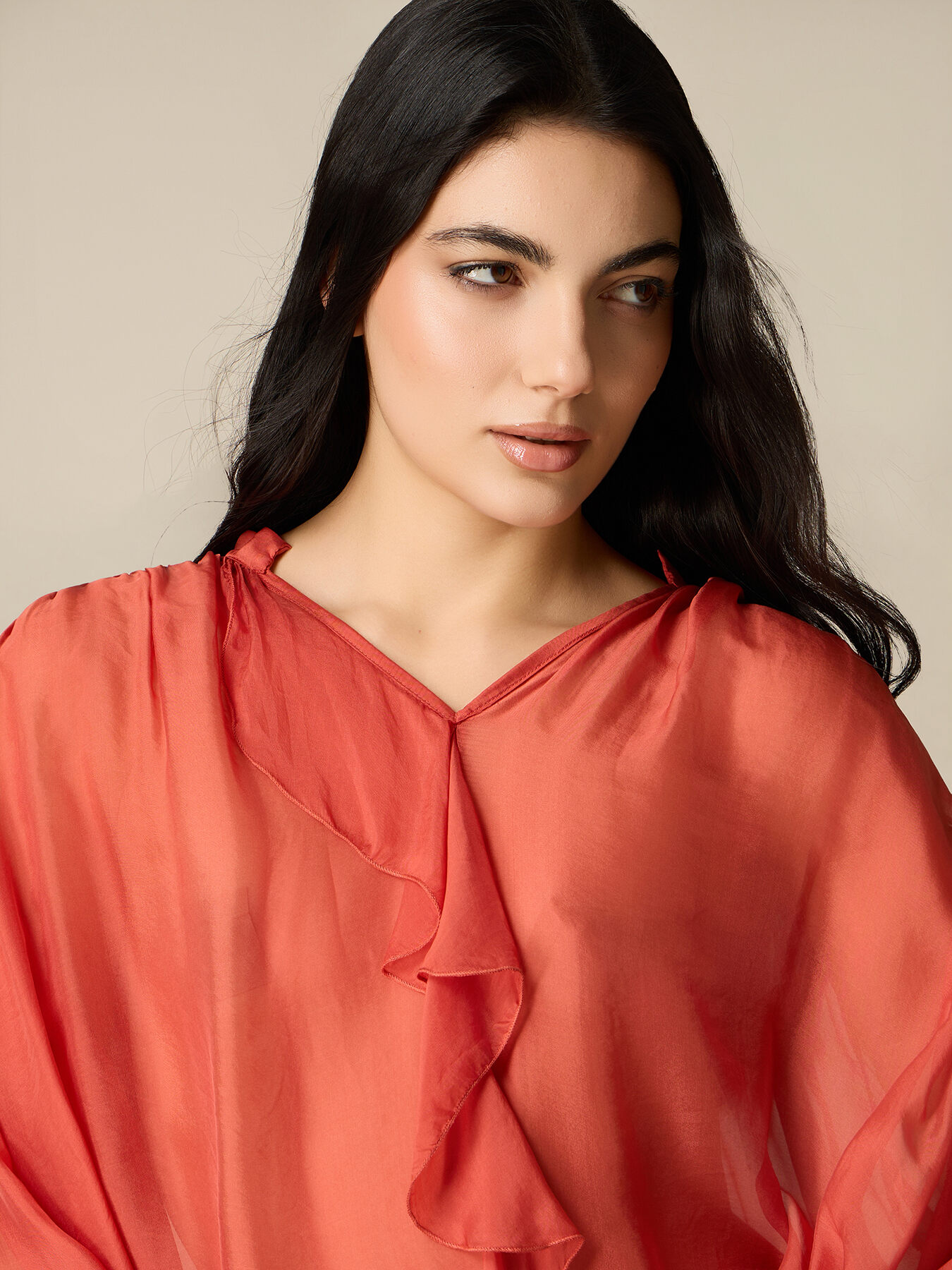 Blusa in voile di seta e viscosa image number 2
