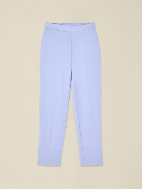 Regular pants in cr&ecirc;pe fabric