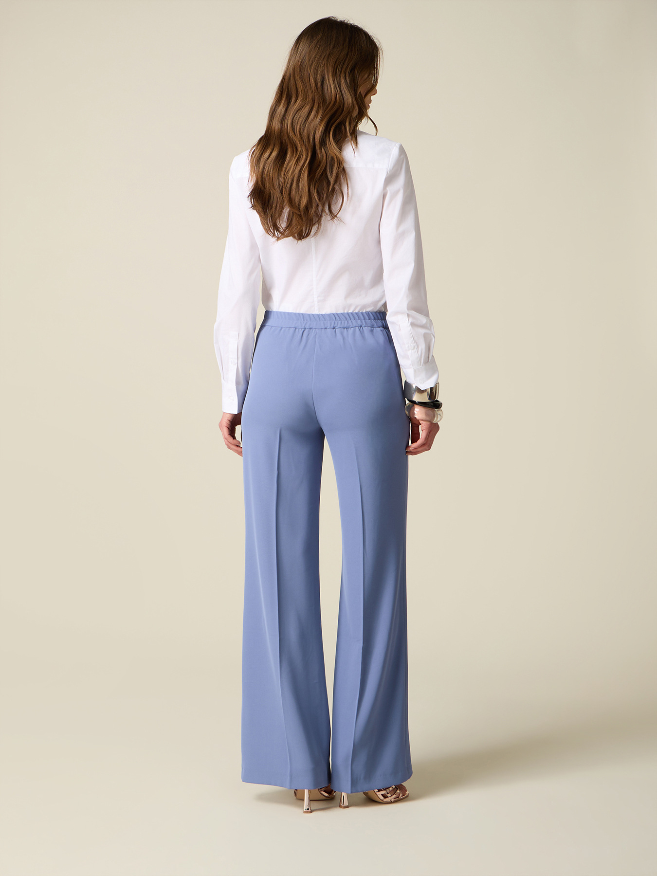 Palazzo pants in fluid fabric image number 1