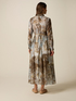 Long patterned shirt dress image number 1