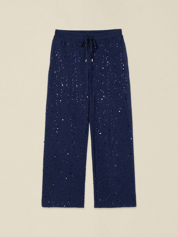 Joggers in sweatshirt fabric with sequins