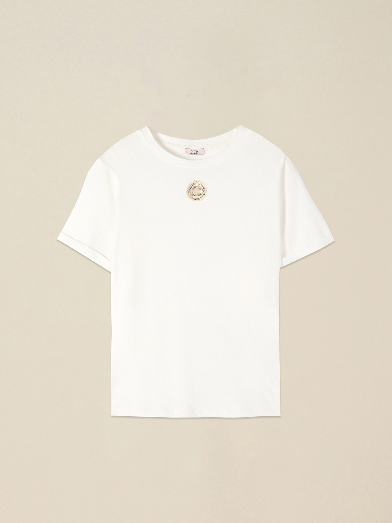 T-shirt with intarsia and crystals image number 3