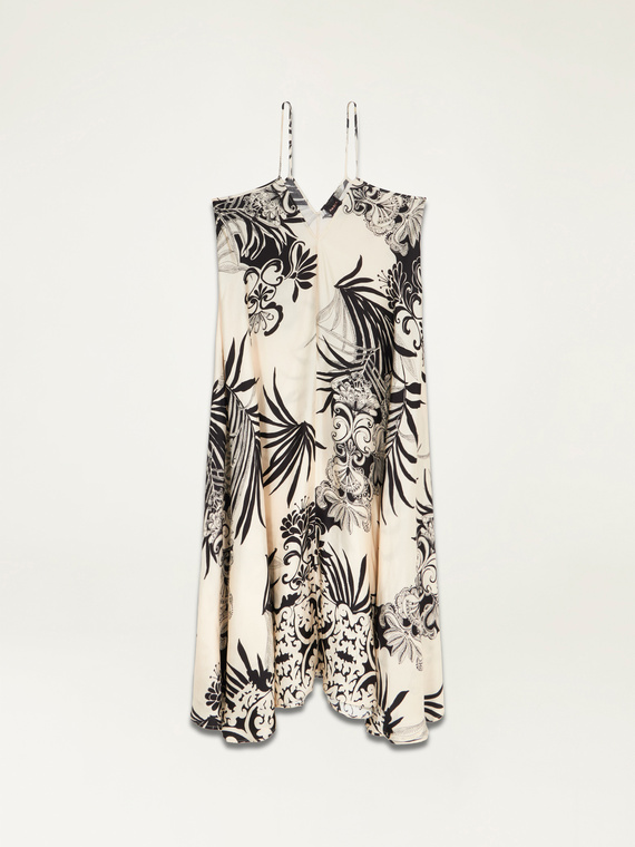 Rochie lungă din satin cu imprimeu floral
