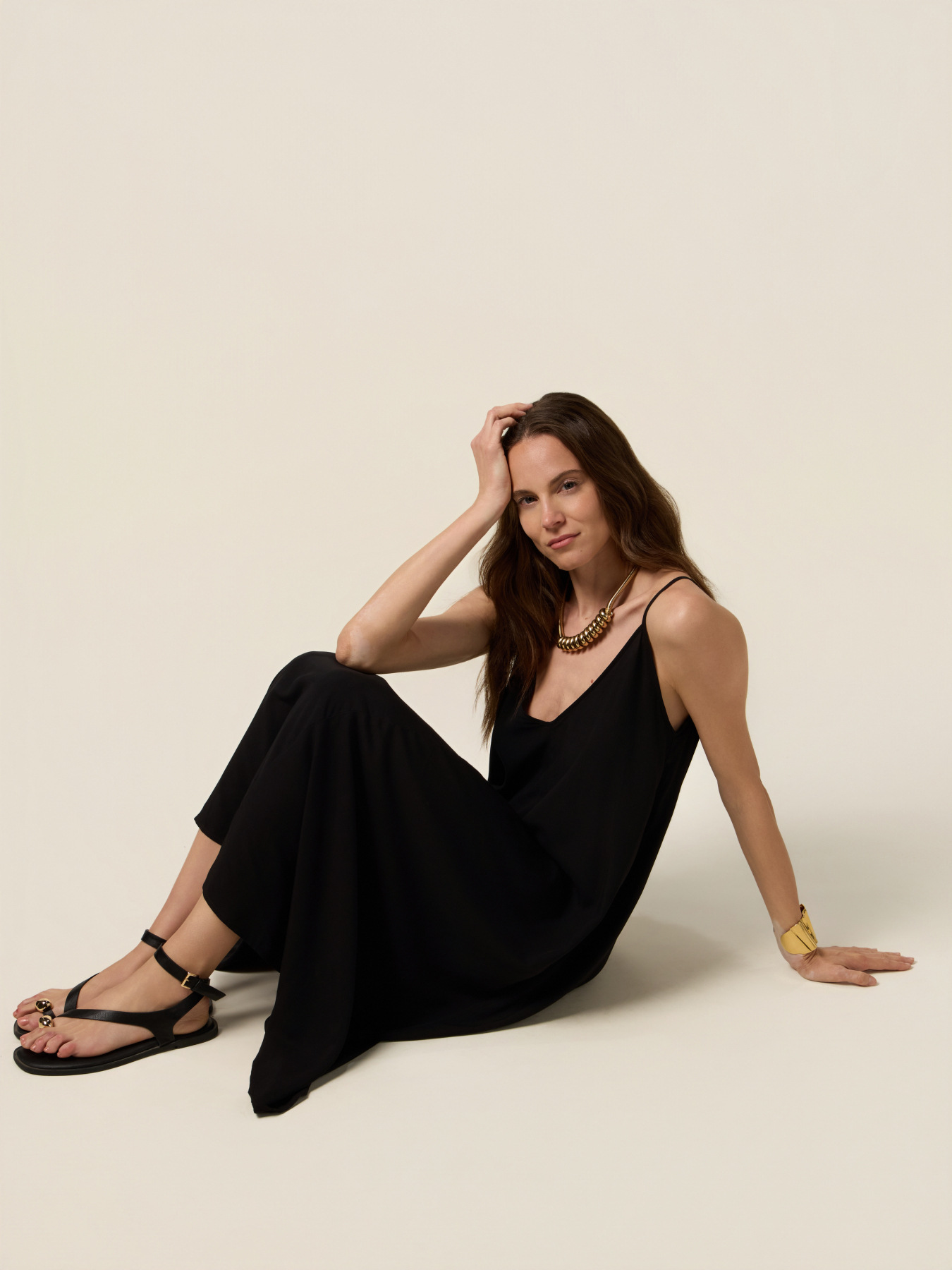 Vestido largo de viscosa image number 0