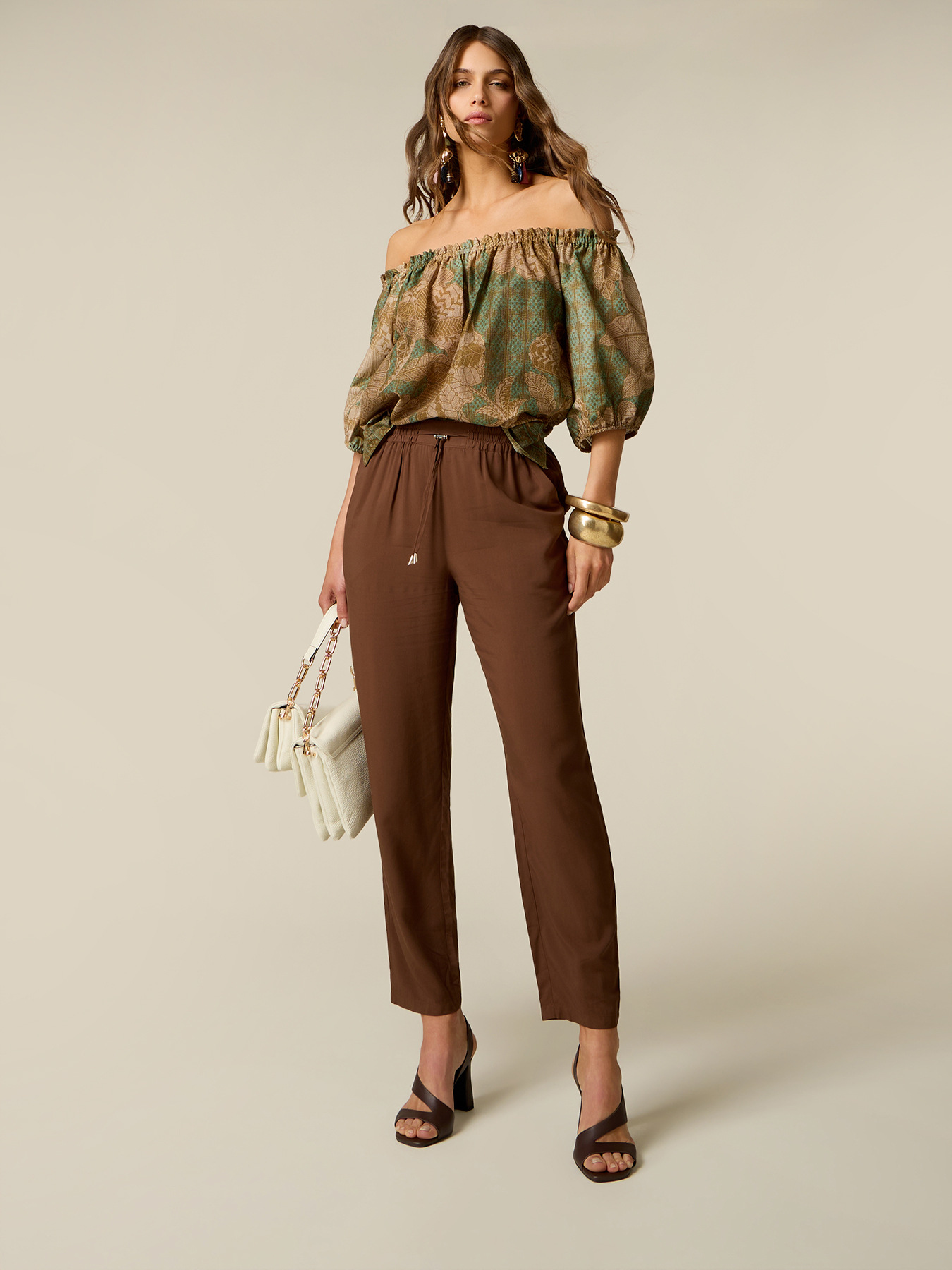 Pantalon jogger en viscose image number 0