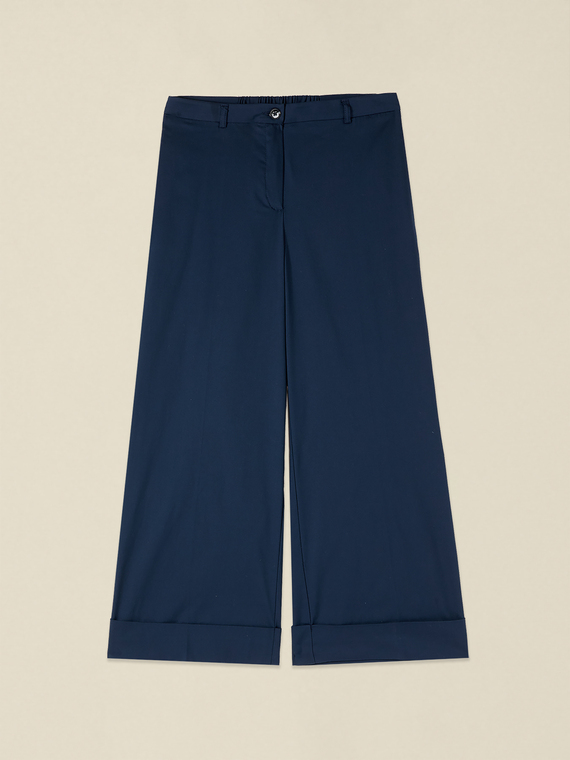 Cropped-Hose aus Baumwollmischung