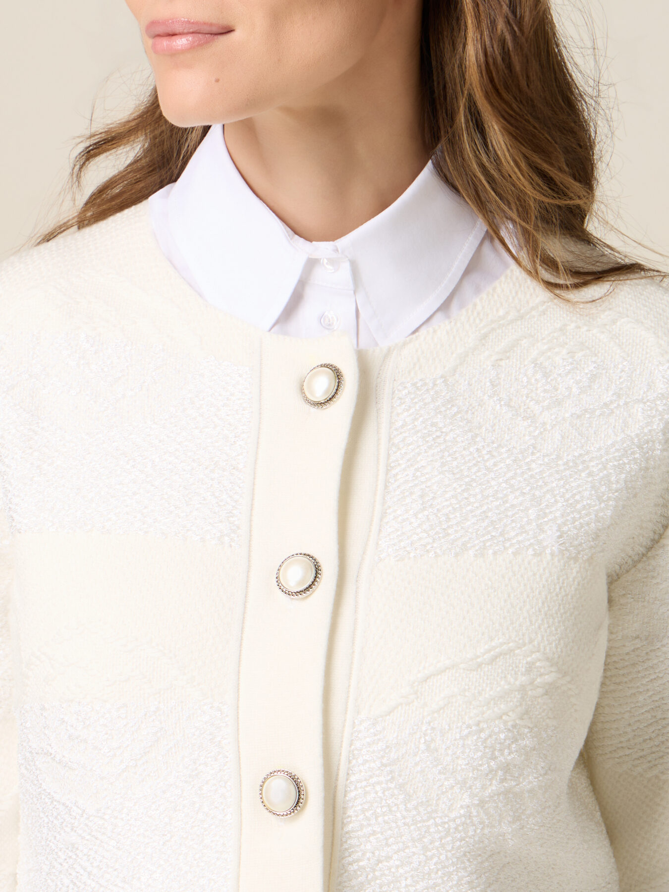 Short jacket in textured knitwear image number 2