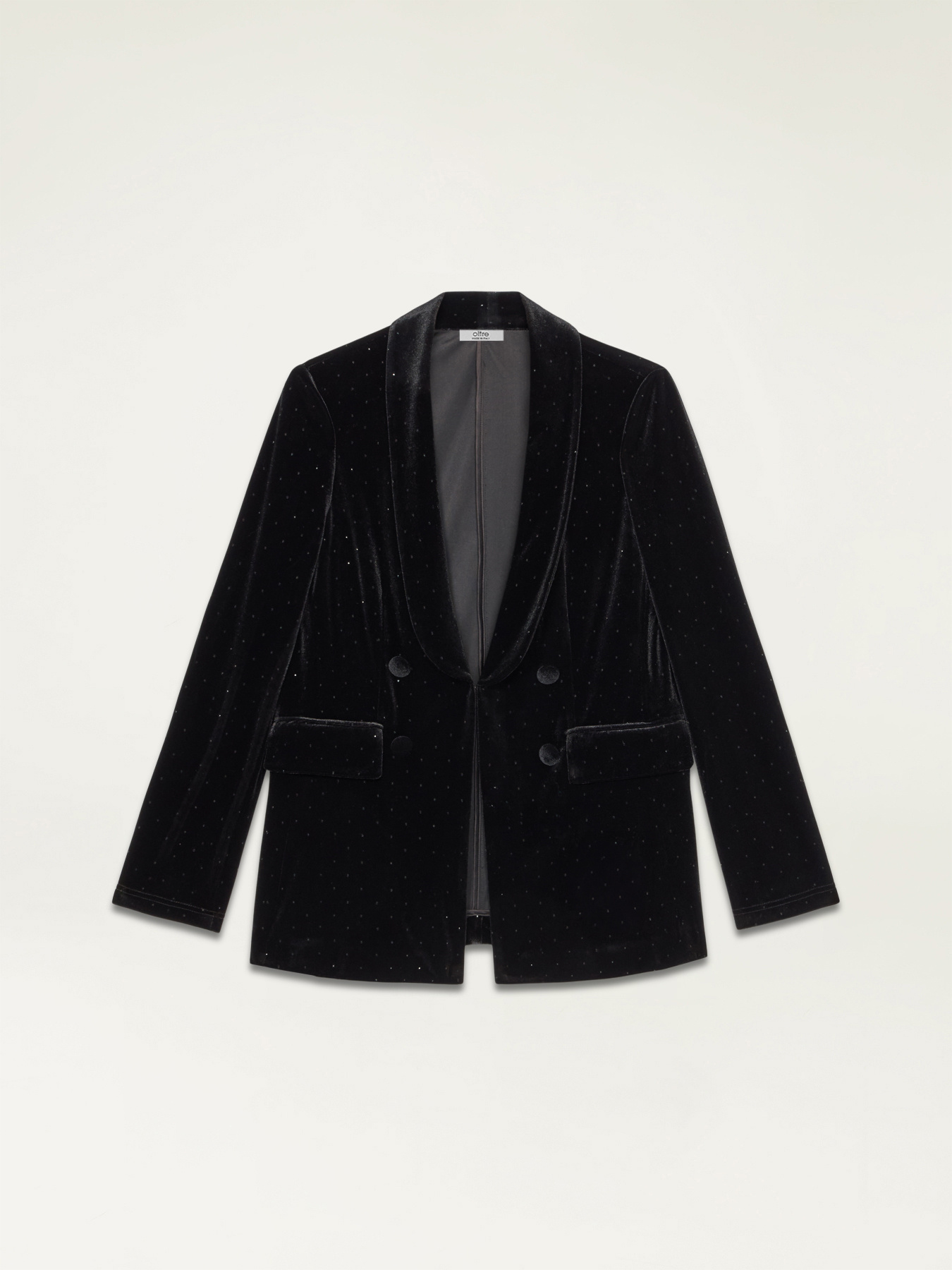 Velvet blazer with crystals image number 3
