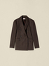 Zweireihiger Blazer aus garngef&auml;rbtem Stoff image number 4