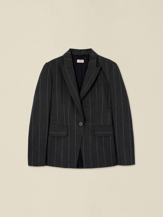 Pinstripe flannel blazer
