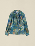 Gemusterte Bluse mit Schleife image number 3