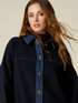 Cardigan with denim details image number 2